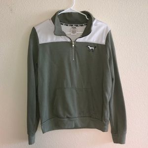 Olive Green VS Pink Quarter Zip